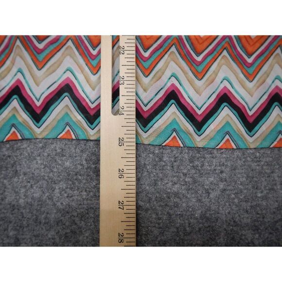 Roz & Ali Blouse Women's Plus Size 3X Geometric Retro Zig Zag Puff Sleeve - Picture 8 of 8